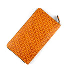 Embossed Large Leather Wallet for Women Brown