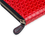Embossed Large Leather Wallet for Women Red