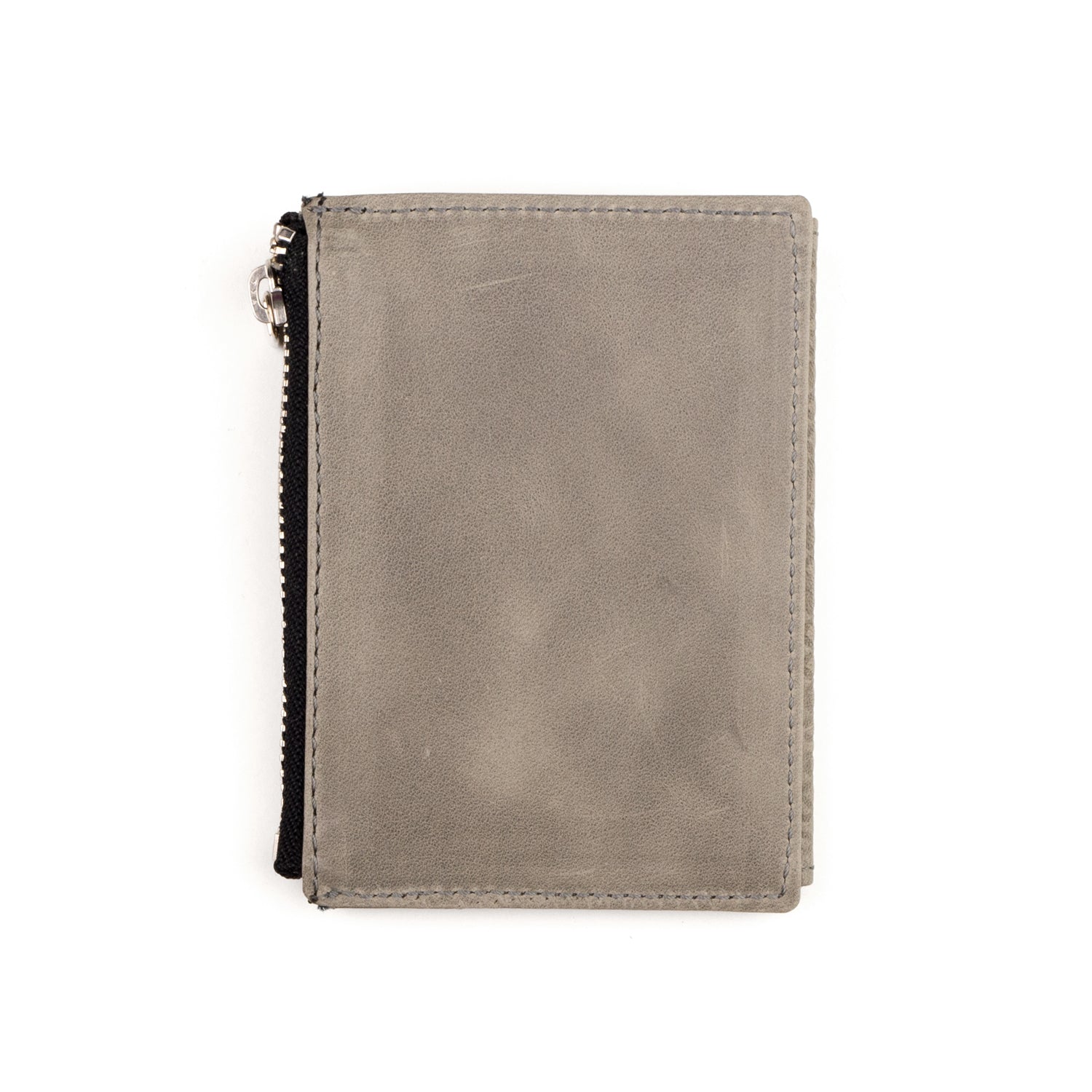 Gray Slim Leather Wallet with Coin pocket Farid