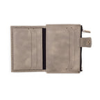 Gray Slim Leather Wallet with Coin pocket Farid