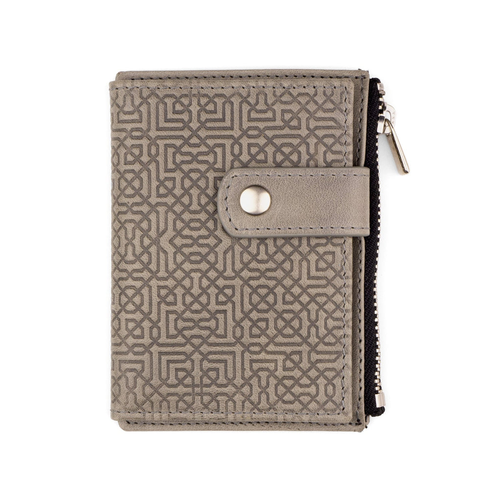 Gray Slim Leather Wallet with Coin pocket Farid
