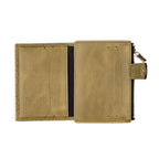 Olive Green Slim Leather Wallet Islamic Art Embossed Pattern