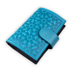 Leather Wallet with Purse Zellige Blue