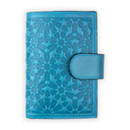 Leather Wallet with Purse Zellige Blue