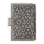 Leather Wallet with Purse Zellige Gray