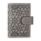 Leather Wallet with Purse Zellige Gray