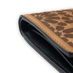 Leather Wallet with Purse Zellige Brown