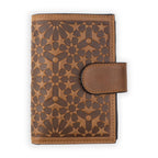 Leather Wallet with Purse Zellige Brown