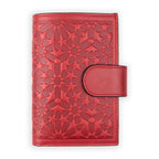 Leather Wallet with Purse Zellige Red