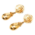 CC Gold Plated Dangle Clip On Earrings