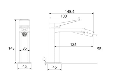 BATHME QU5019 Grifo Monomando Bidé Cromo