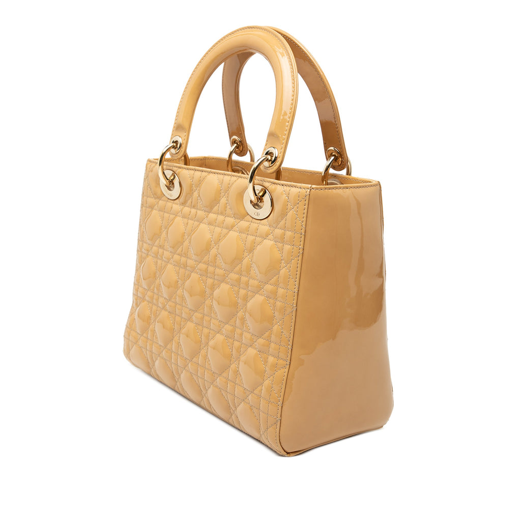 Medium Patent Cannage Lady Dior