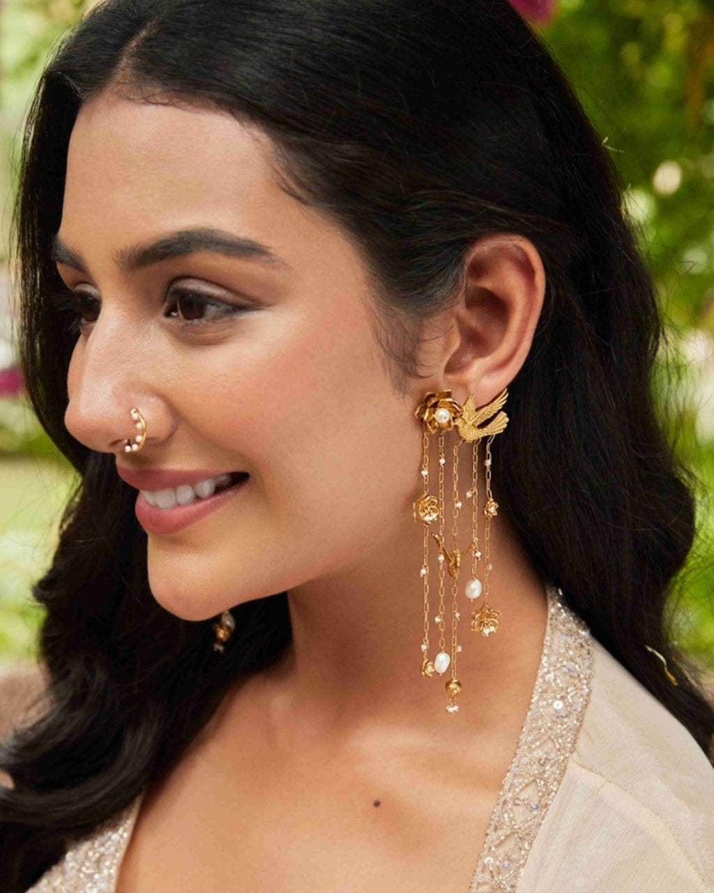Panchee Statement Chandelier Earrings By KYNAH, Luxury Indian Fashion & Bridal Wear