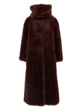 B&B Couture Faux Fur Coat — Burgundy