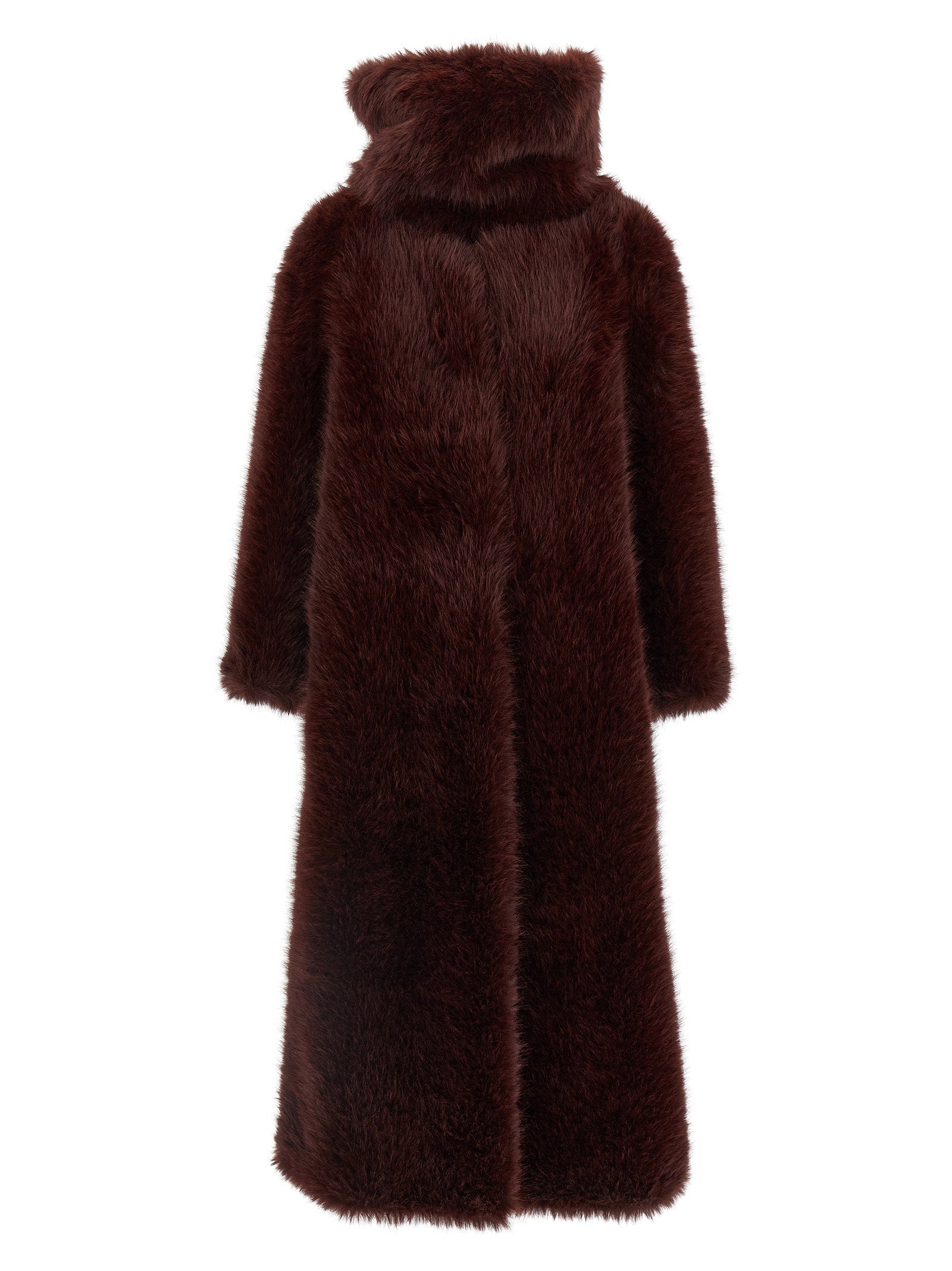 B&B Couture Faux Fur Coat — Burgundy