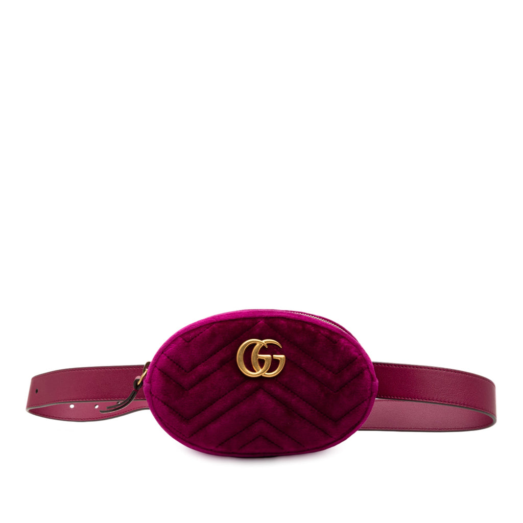 GG Marmont Matelasse Velvet Belt Bag