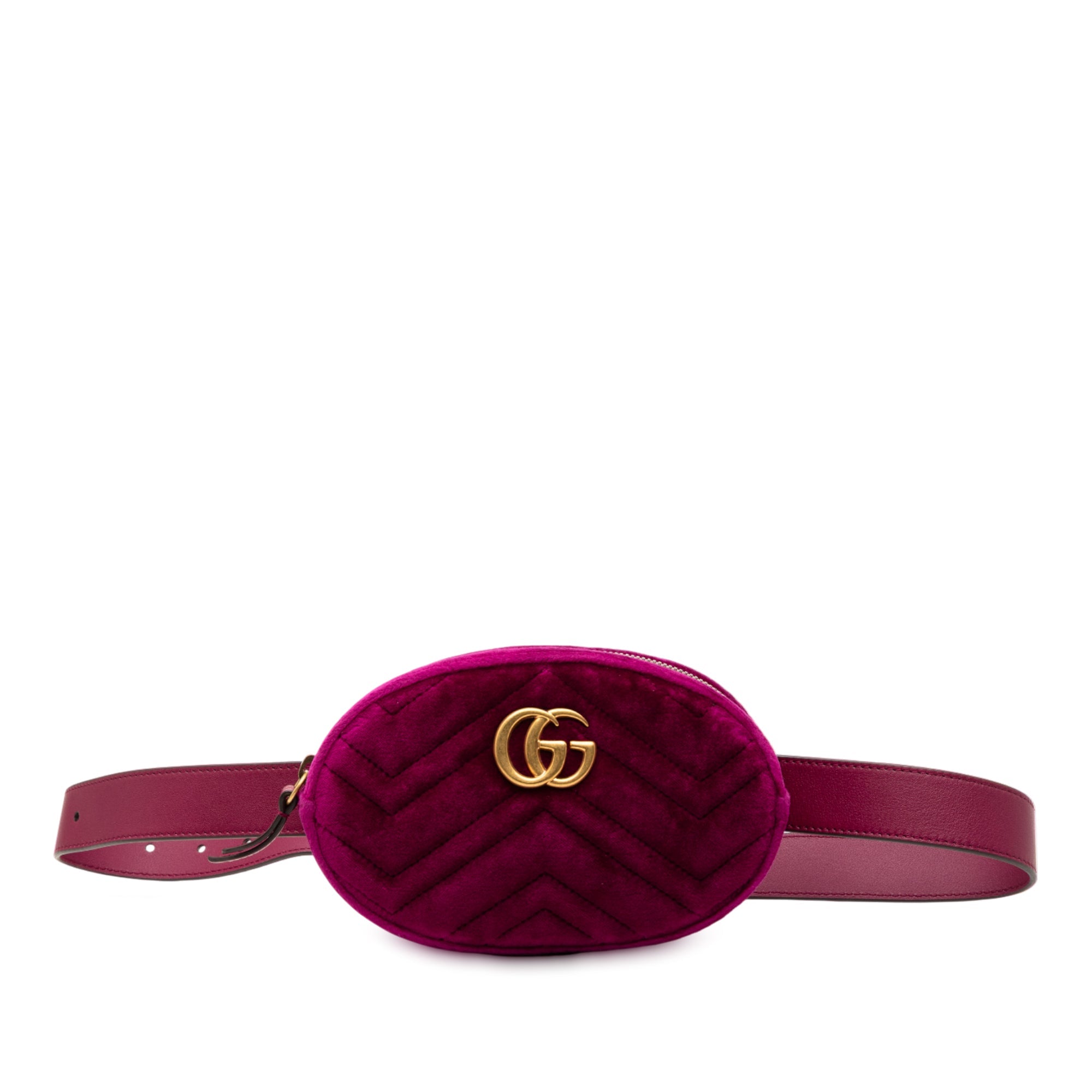 GG Marmont Matelasse Velvet Belt Bag