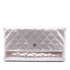 Quilted Calfskin Pixel Effect Beauty Foldover Clutch