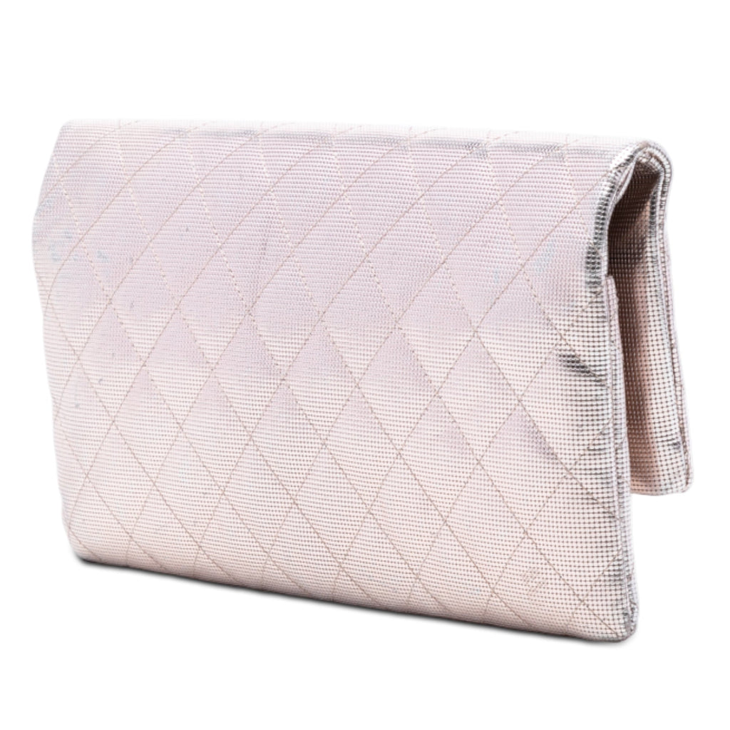 Quilted Calfskin Pixel Effect Beauty Foldover Clutch