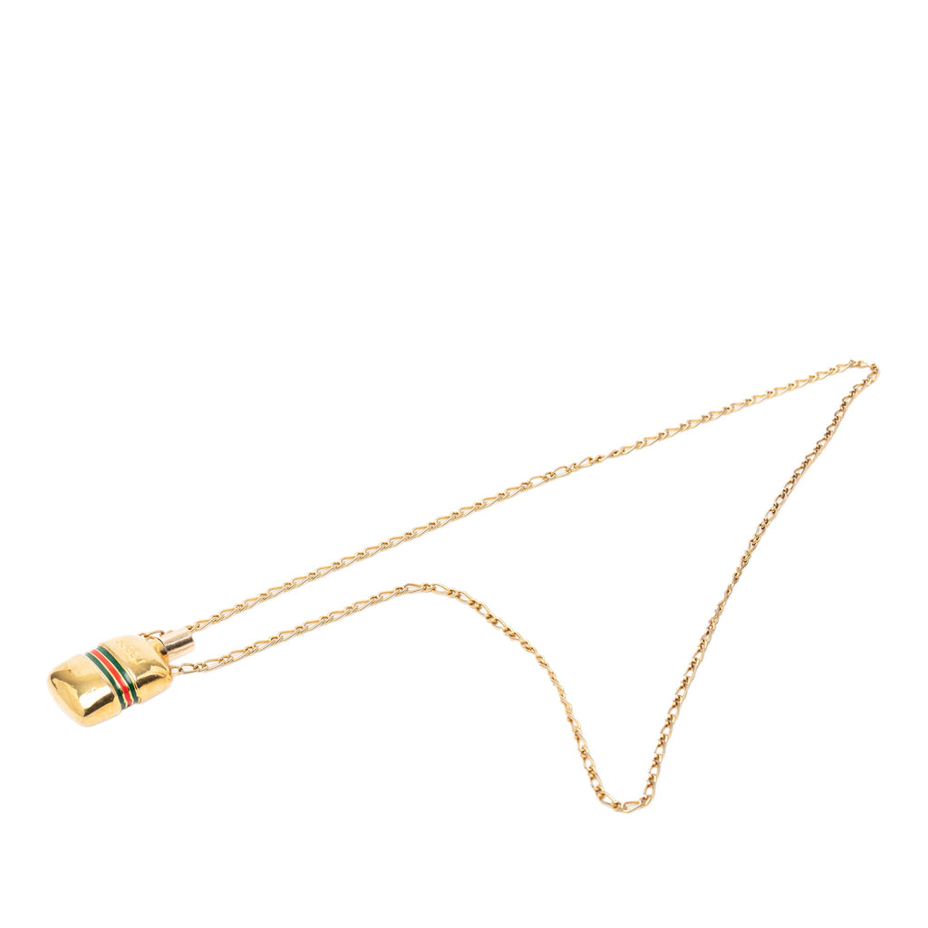 Gold Plated Perfume Bottle Pendant Necklace