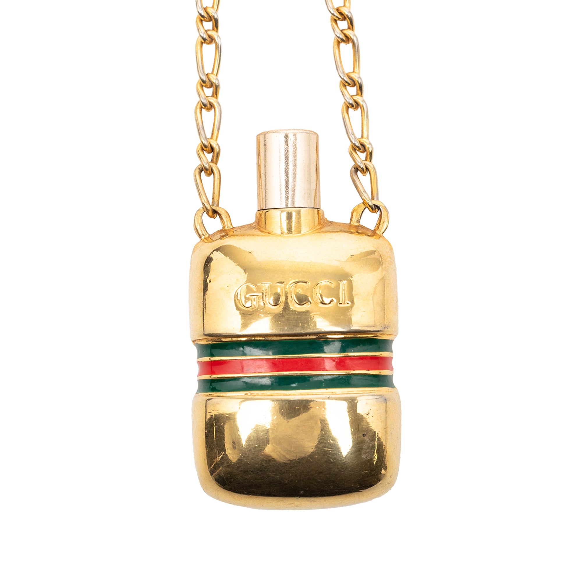 Gold Plated Perfume Bottle Pendant Necklace