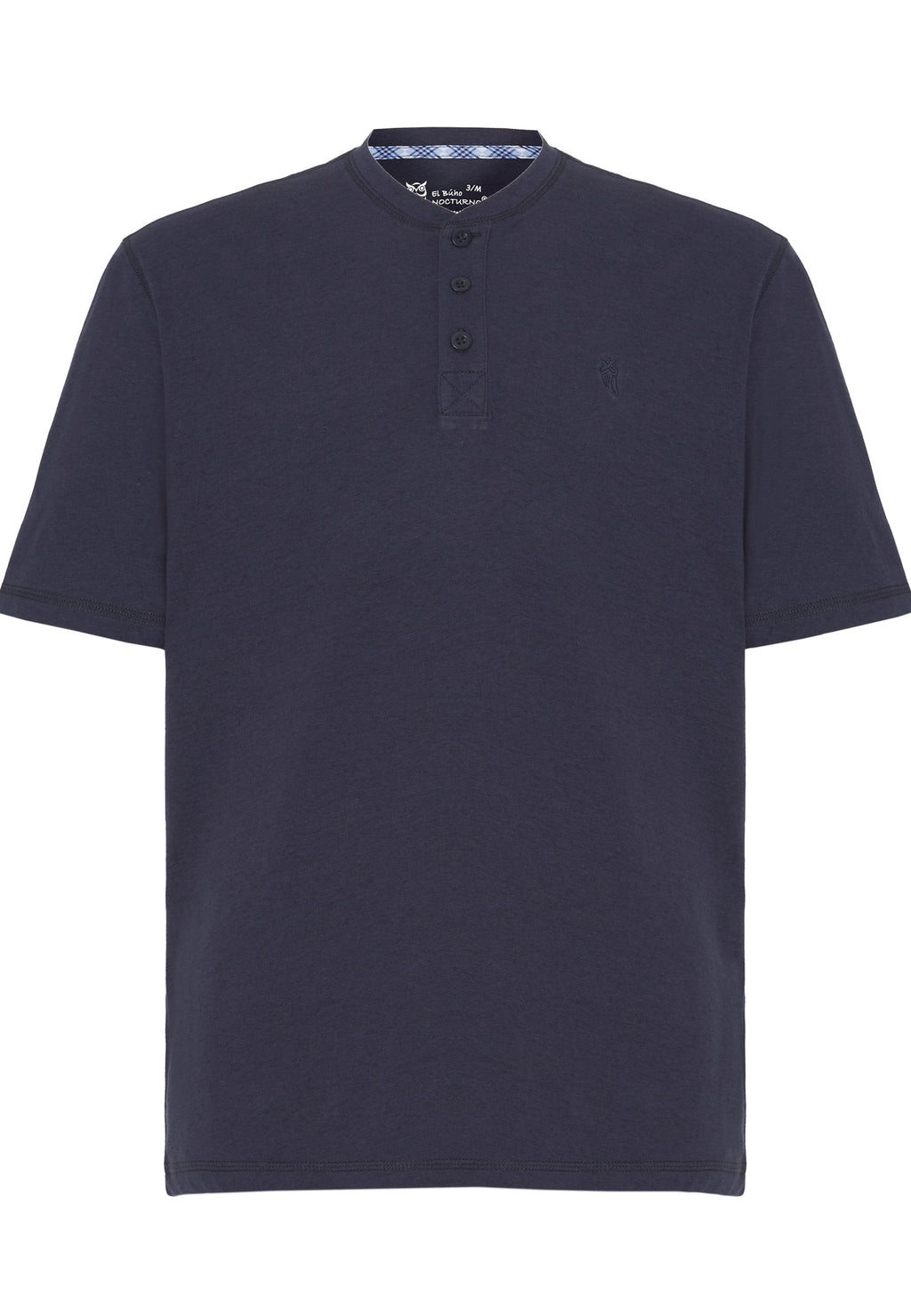 Pijama Hombre Verano Corto Tapeta Algodón Punto Liso Tela Cuadros - Azul 3604_39