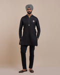 Noir Phoenix Solid Kurta By KYNAH, Luxury Indian Fashion & Bridal Wear
