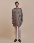 Ash Brown Kurta By KYNAH, Luxury Indian Fashion & Bridal Wear
