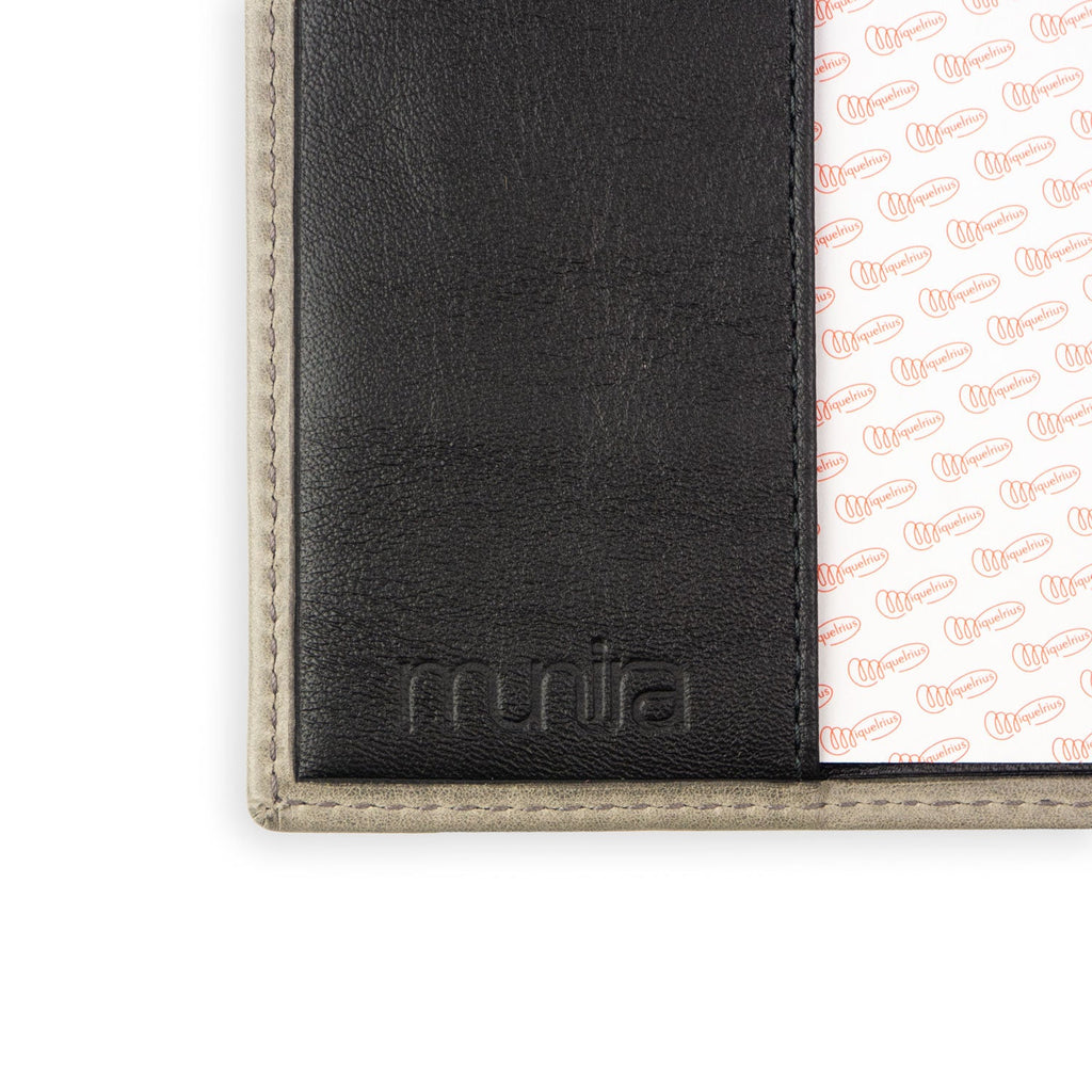 Leather Notebook Cover Zellige Gray
