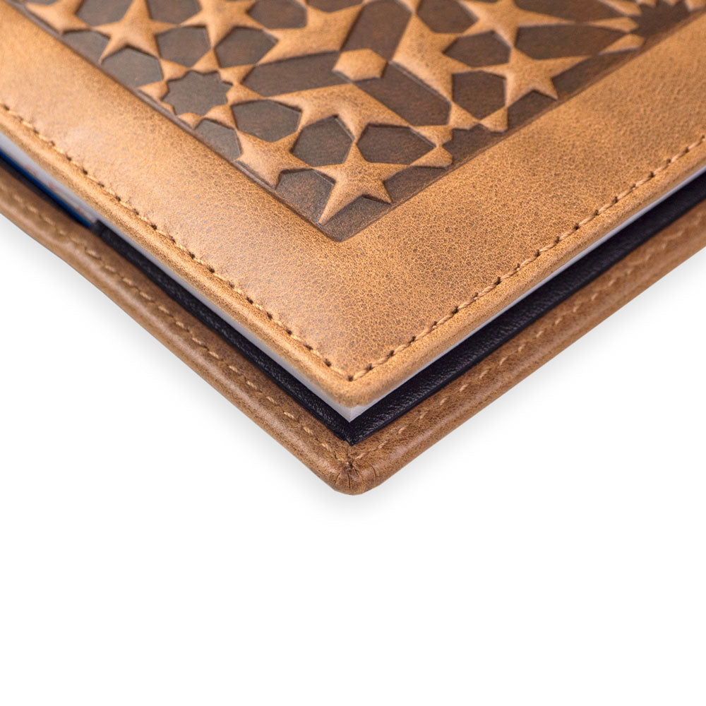 Leather Notebook Cover Zellige Brown