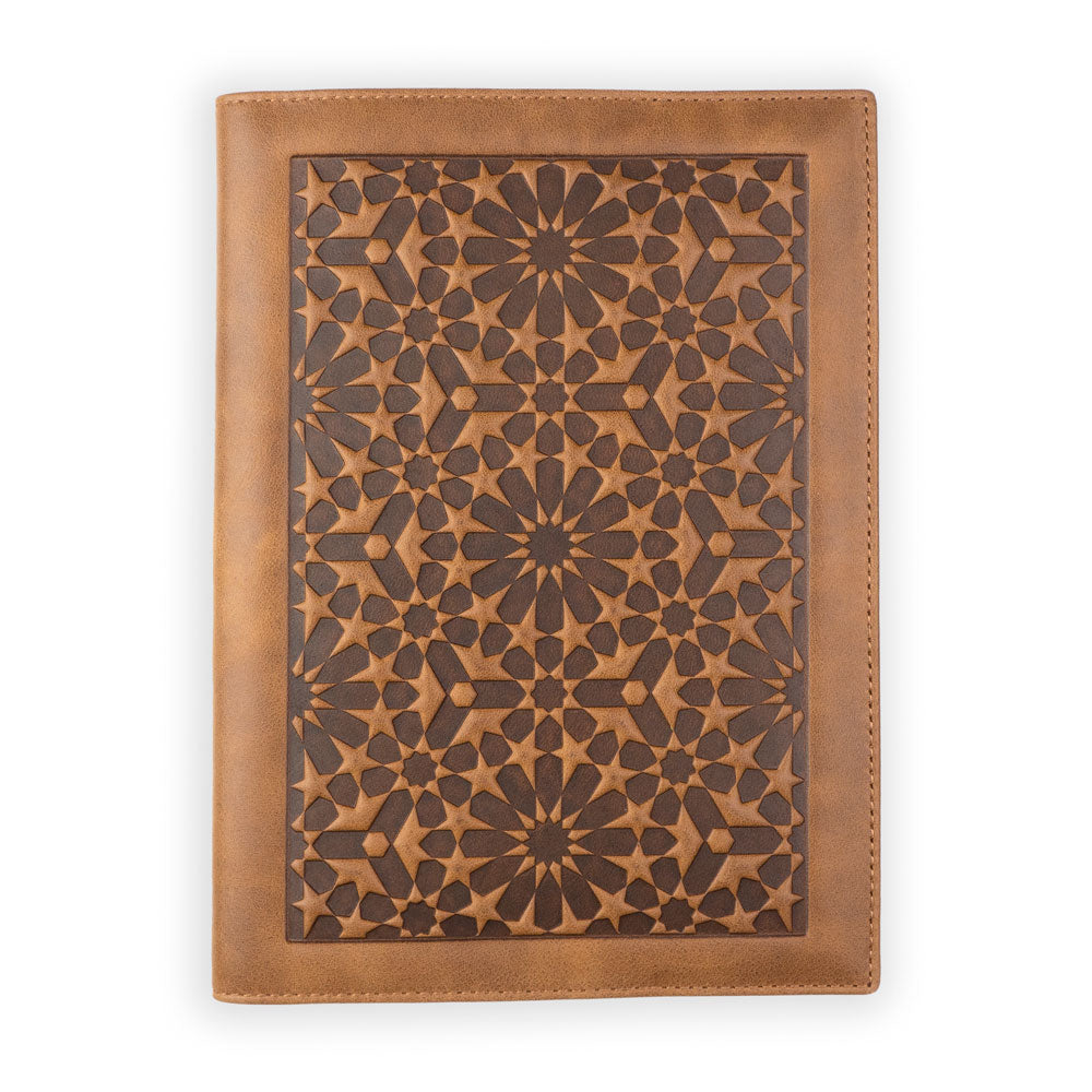 Leather Notebook Cover Zellige Brown
