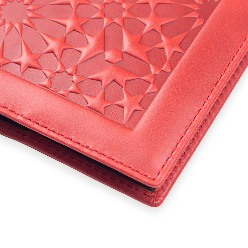 Leather Notebook Cover Zellige Red