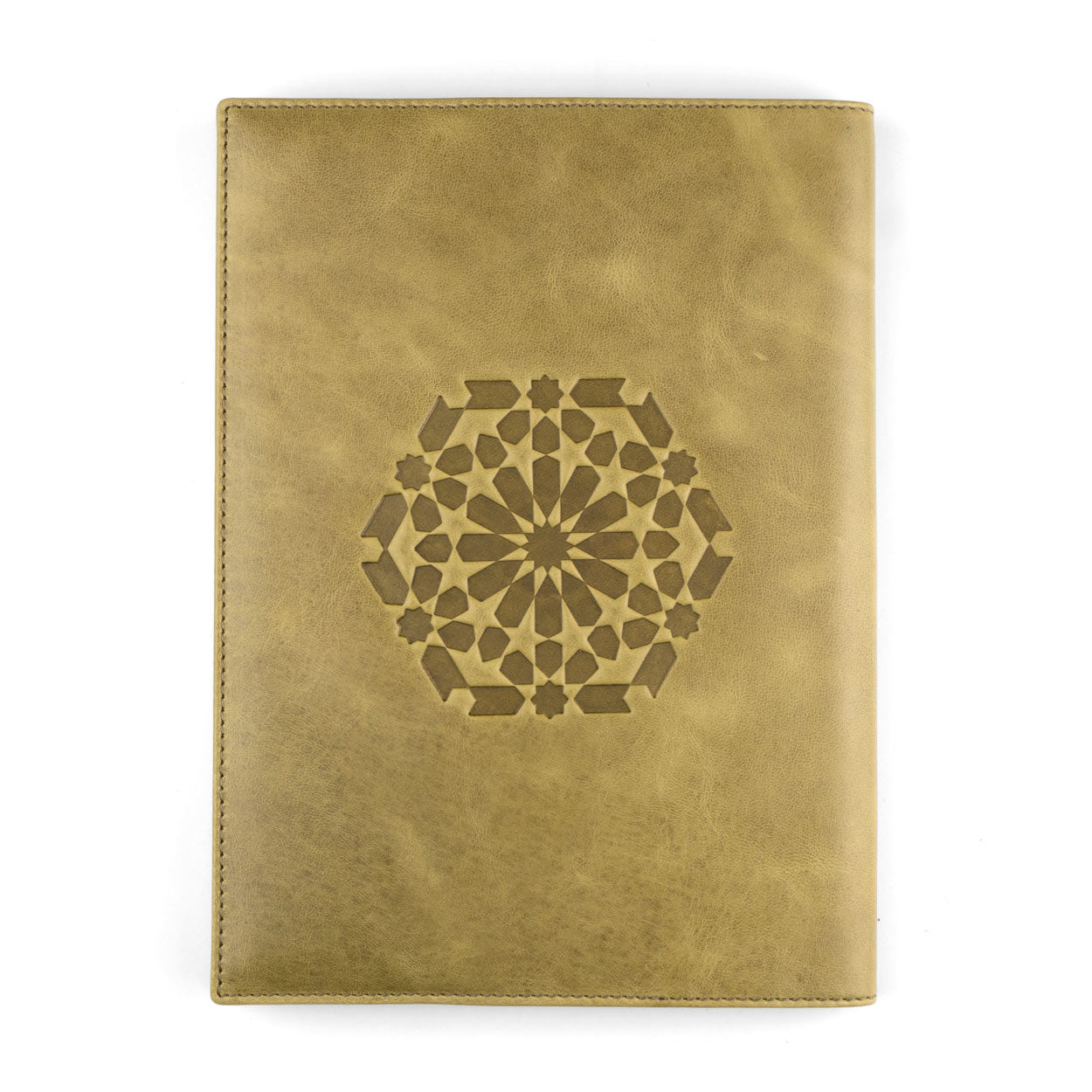Leather Notebook Cover Zellige Green