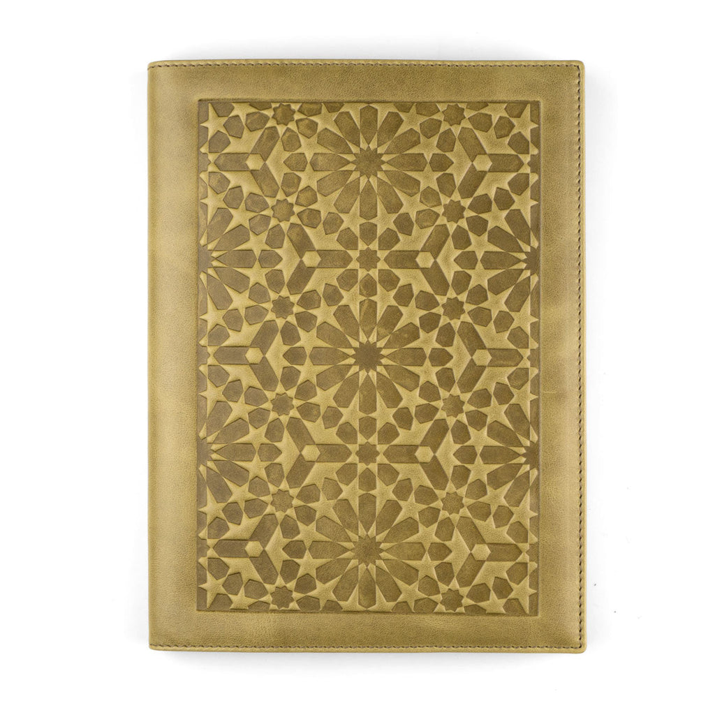 Leather Notebook Cover Zellige Green