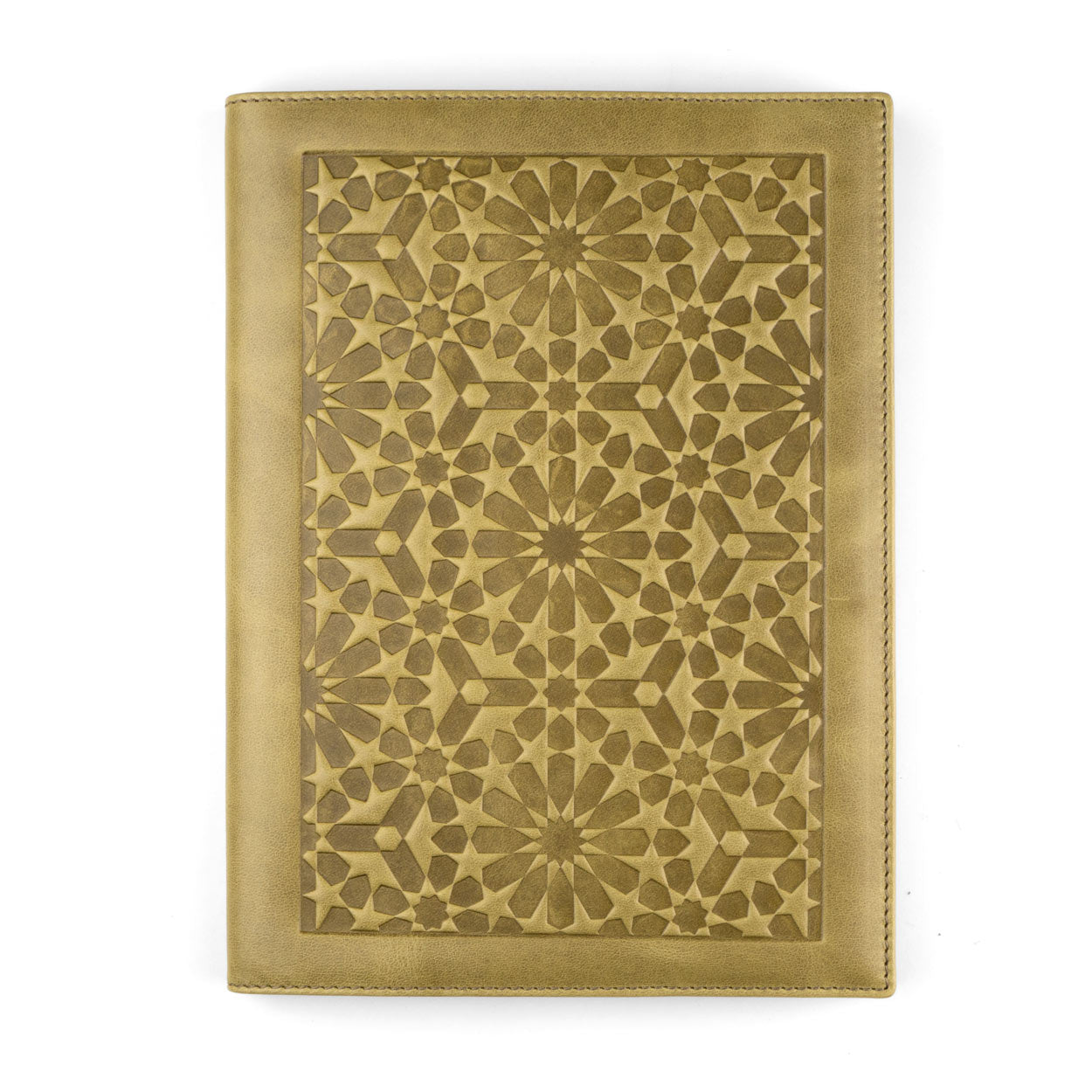 Leather Notebook Cover Zellige Green
