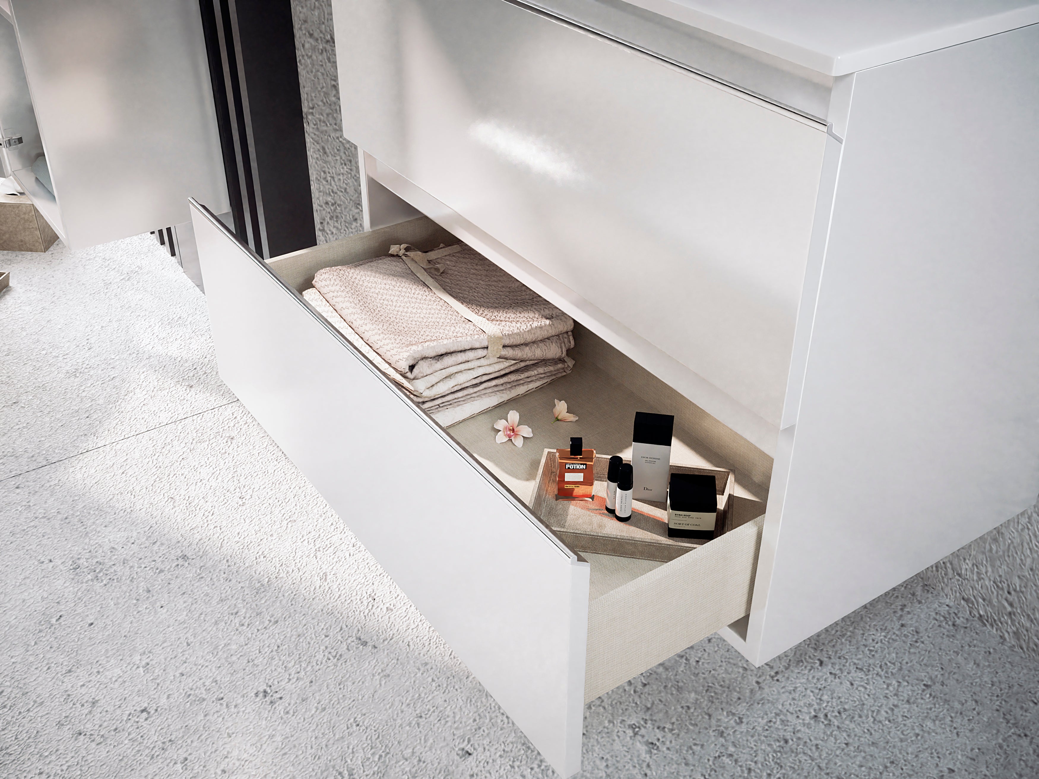 BATHME MADISON TOP Mueble de Baño con Lavabo 3 Cajones Blanco Brillo