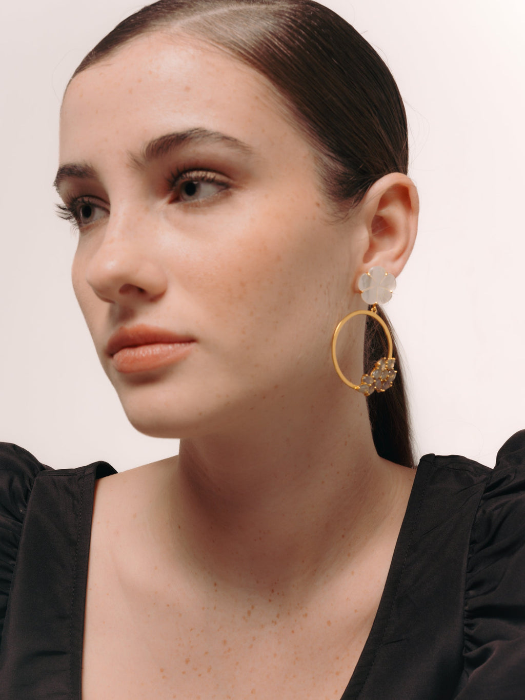 Pendientes Daisy Gris