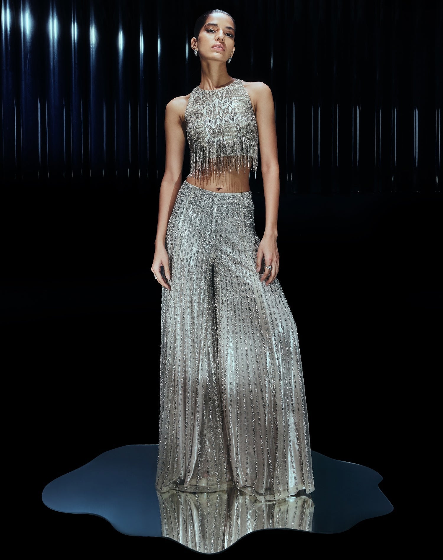 Mosaic Crystal Trouser Set By KYNAH, Luxury Indian Fashion & Bridal Wear