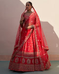 Mihika Red Double Dupatta Lehenga Set By KYNAH, Luxury Indian Fashion & Bridal Wear