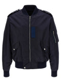 Givenchy Nylon Bomber with Logo Embroidery Bomber Jacket — Navy