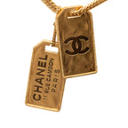 CC Gold Plated 31 Rue Cambon Dog Tag Pendant Necklace