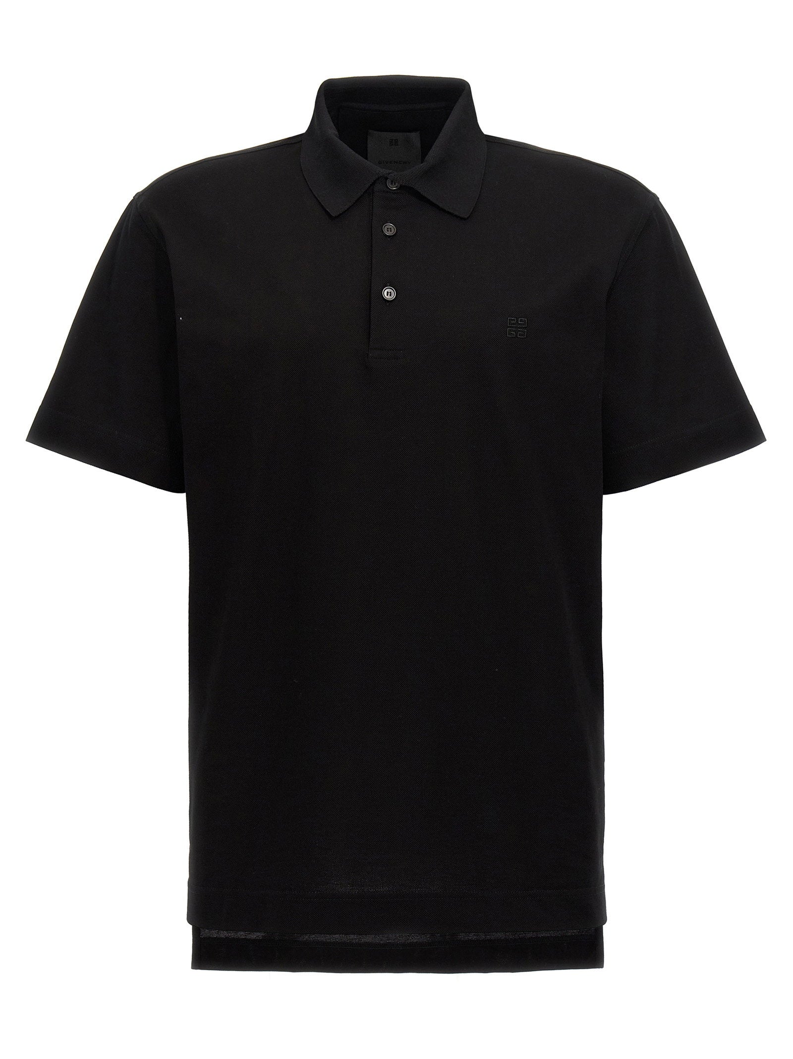 Givenchy Logo-Embroidered Piqué Cotton Polo Shirt — Black