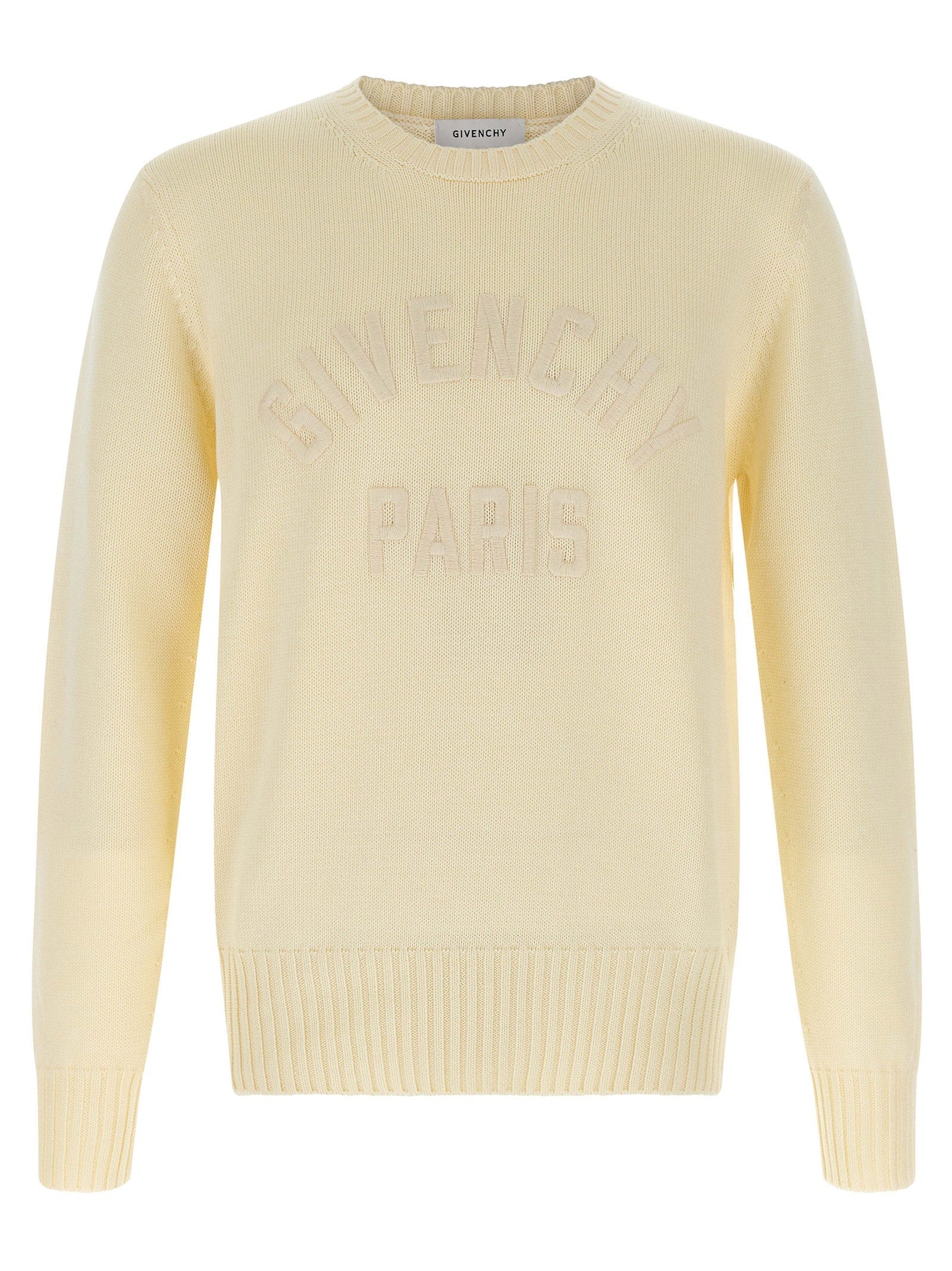 Givenchy Logo-Embroidered Cotton Sweater — Cream