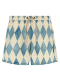 Ballantyne Diamond-Patterned Technical Fabric Swim Shorts — Blue