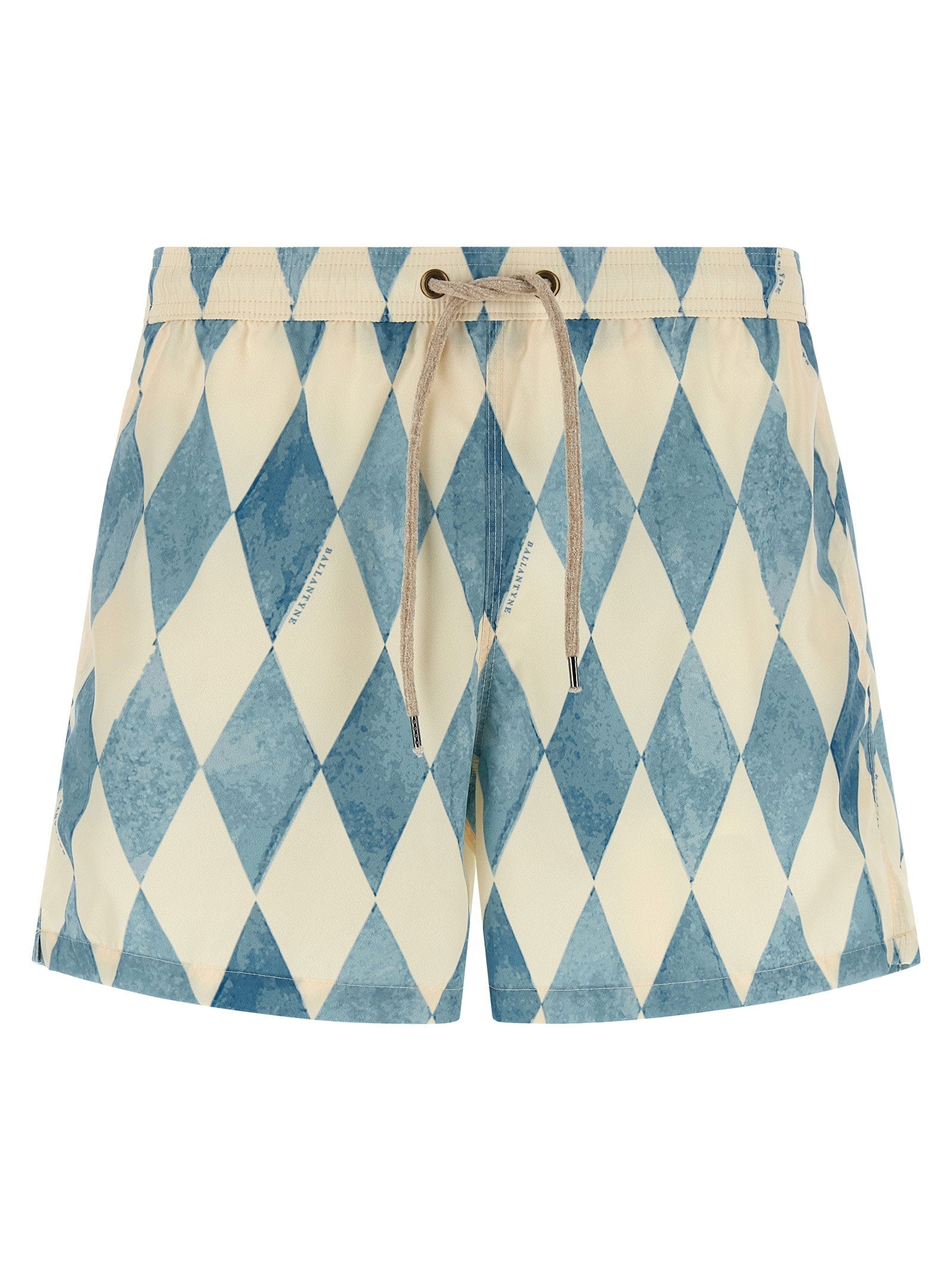 Ballantyne Diamond-Patterned Technical Fabric Swim Shorts — Blue