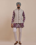 Slate Pearl Nehru Jacket By KYNAH, Luxury Indian Fashion & Bridal Wear