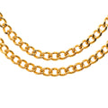 Gold Plated Double Strand Link Chain Necklace