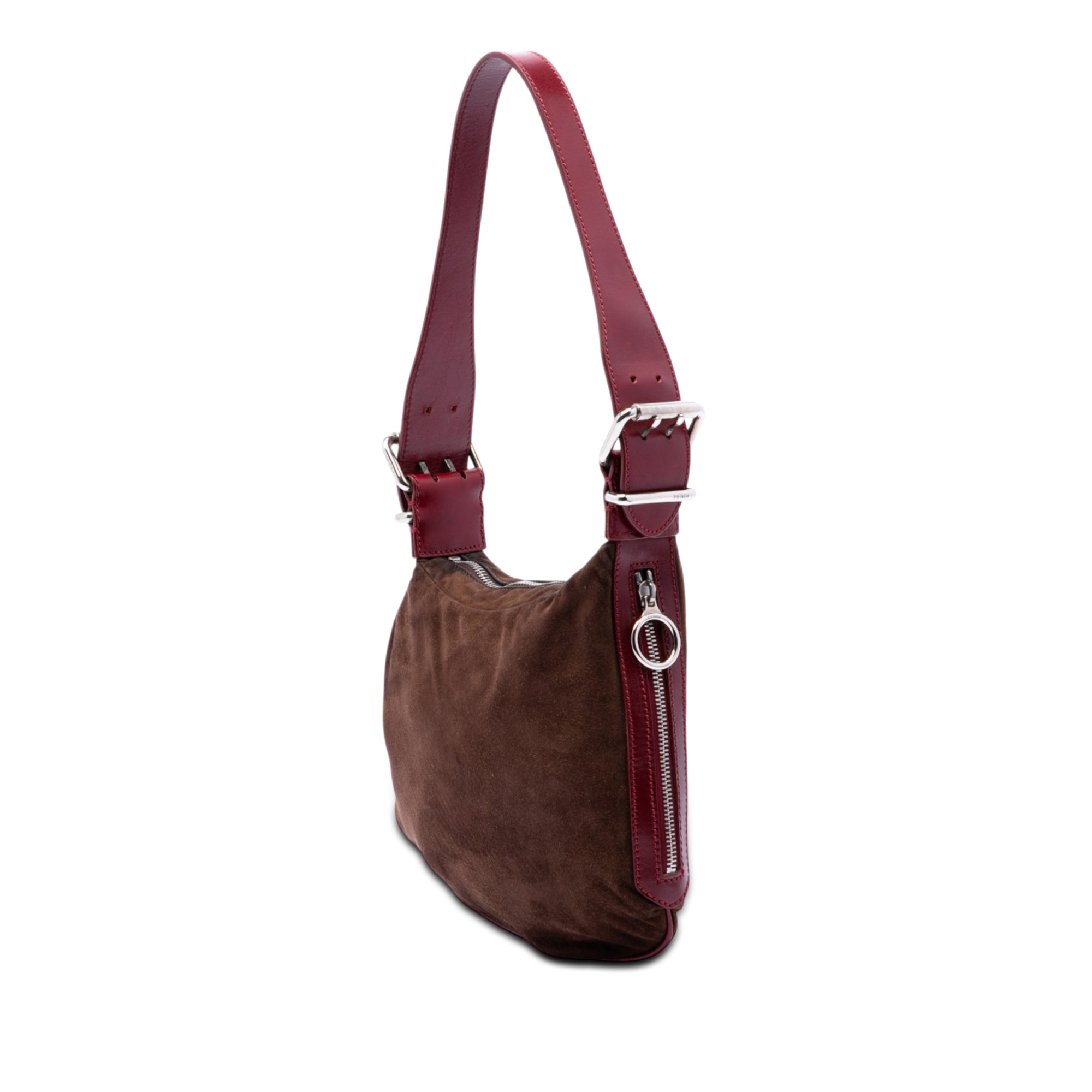 Sequin and Crystal Embellished Suede Oyster Shoulder Bag
