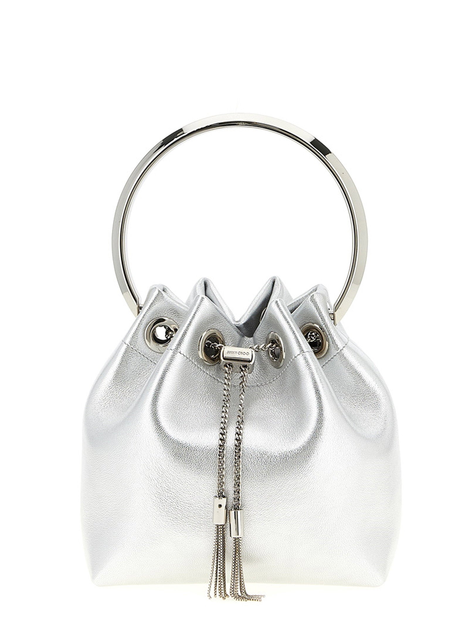 Jimmy Choo Diwali Capsule Bucket Bag — Silver