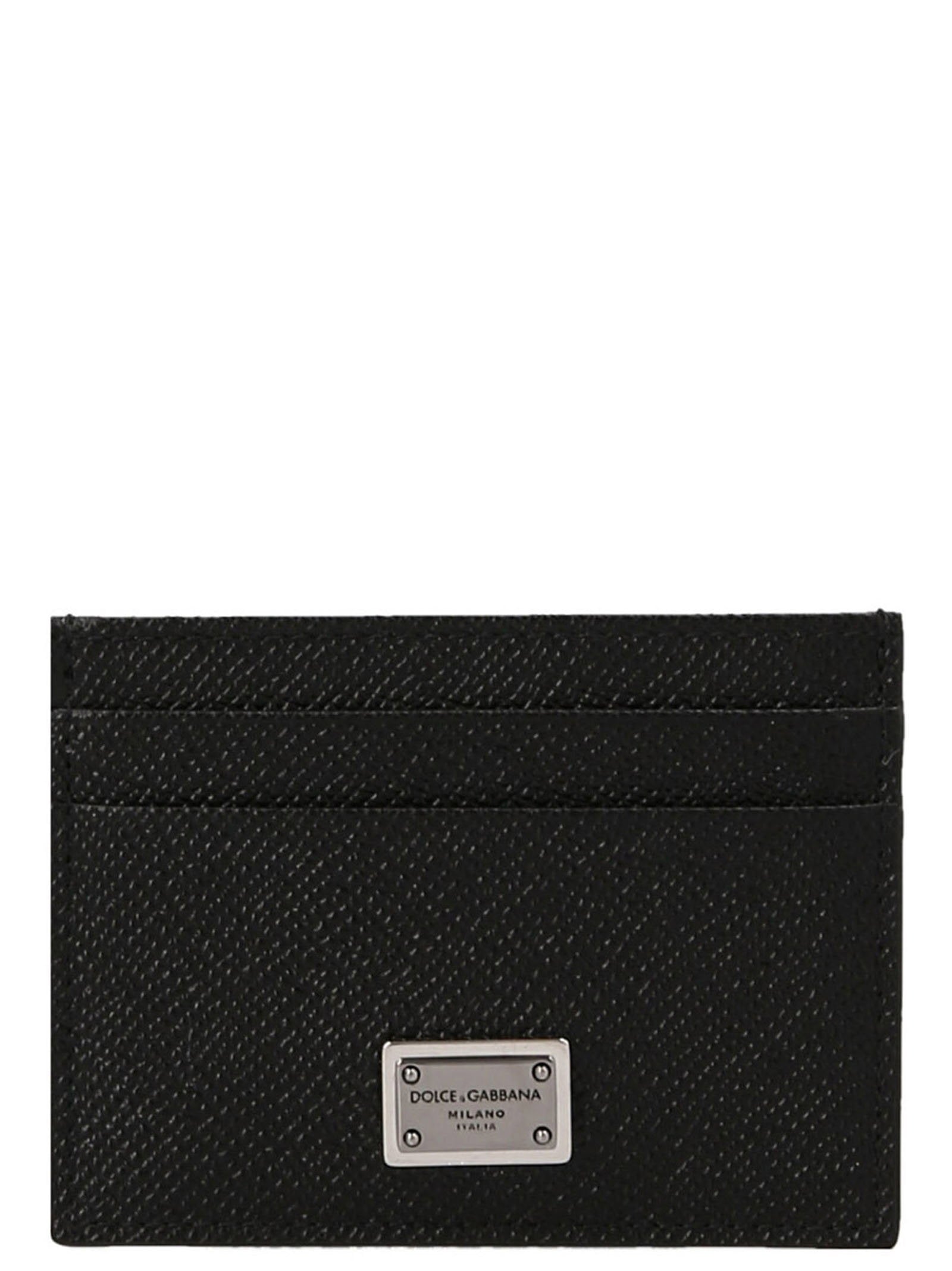 Dolce & Gabbana Dauphine Leather Card Case — Black